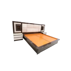 wooden double bed