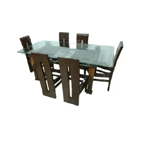 Buy Wooden Glass top Dining Table Set