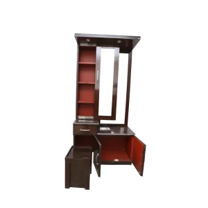 teak wood dressing mirror with storage