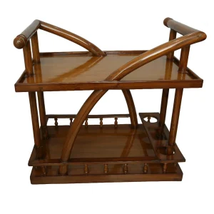 Teak wooden service trolley for canteen kitchen